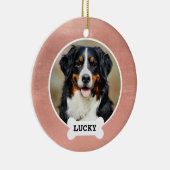 かわいいバラ金ゴールドつや消しメタル名ペットフォト セラミックオーナメント (右)