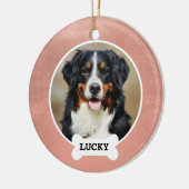 かわいいバラ金ゴールドつや消しメタル名ペットフォト セラミックオーナメント (左)