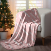 かわいいバラ金ゴールドの繰り返しパーソナライズされた名ガーリー フリースブランケット