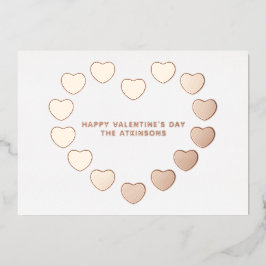 かわいいバラ金ゴールドカスタムハートバレンタインデー 箔シーズンカード