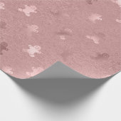 かわいいバラ金ゴールドクリスマスジンジャーブレッドマンパターン ラッピングペーパー (角)