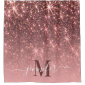 かわいいバラ金ゴールドグリッター シャワーカーテン (正面)