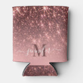 かわいいバラ金ゴールドグリッター 缶クーラー (正面)