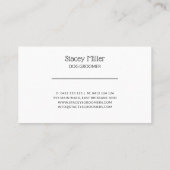 かわいいバラ金ゴールドシンプルドッグズトリマー 名刺 (裏面)