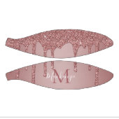 かわいいバラ金ゴールドドリッピンググリッターモノグラム ミニバスケットボール (パネル)