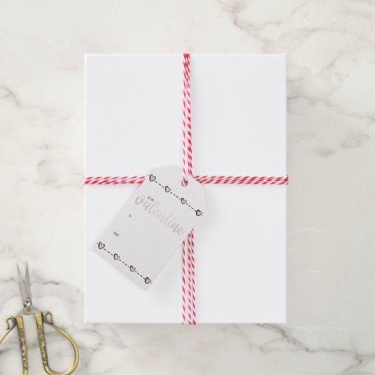 かわいいバラ金ゴールドハートバレンタインデー ギフトタグ (より糸付き)