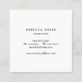 かわいいバラ金ゴールドハートブラック美しいコンサルタント スクエア名刺 (裏面)