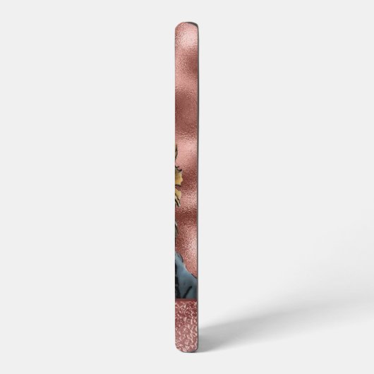 かわいいバラ金ゴールドピンクヨークシャーテリアドッグネームシかわいらしック SAMSUNG GALAXYケース (左側面)