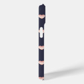 かわいいバラ金ゴールドピンク光沢のあるハートパターン Case-Mate iPhoneケース (裏面 / 右)