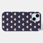 かわいいバラ金ゴールドピンク光沢のあるハートパターン Case-Mate iPhoneケース (裏面 (横))