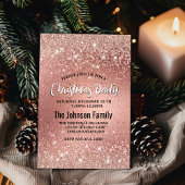 かわいいバラ金ゴールドフェイクグリッタークリスマス 招待状