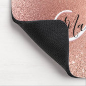 かわいいバラ金ゴールドフェイクグリッターモノグラム マウスパッド (コーナー)