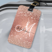 かわいいバラ金ゴールドフェイクグリッターモノグラム ラゲッジタグ