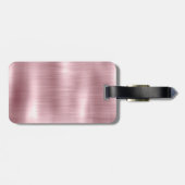 かわいいバラ金ゴールドブラウングリッタードリップスモノグラム ラゲッジタグ (裏面横)