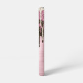 かわいいバラ金ゴールドブラウングリッタードリップスモノグラム SAMSUNG GALAXYケース (左側面)