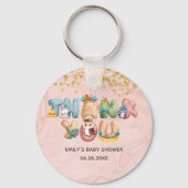 かわいいバラ金ゴールド大理石ベビーシャワー動物ありがとう キーホルダー (正面)