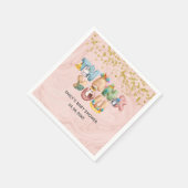 かわいいバラ金ゴールド大理石ベビーシャワー動物ありがとう スタンダードカクテルナプキン (角)