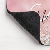 かわいいバラ金ゴールド銀フェイクグリッターモノグラム マウスパッド (コーナー)