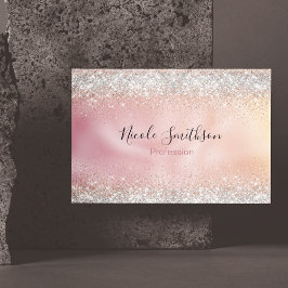 かわいいバラ金ゴールド銀フェイクグリッターモノグラム マグネット名刺