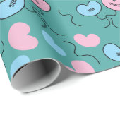 かわいいバルーンくんと奥さんのエンゲージメントパーティ シームレス ラッピングペーパー (ロールコーナー)