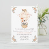 かわいいバルーンキレーフスロース1st誕生日パーティーガール 招待状 (スタンド正面)