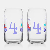 かわいいバルーントラック |誕生日 ガラス缶 (左)