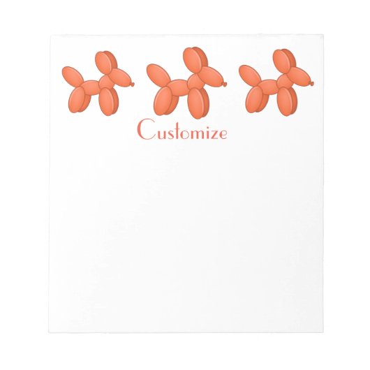 かわいいバルーンドサンダー_コーブ ノートパッド (正面)