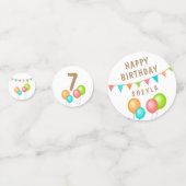 かわいいバルーンバウンドフラッグ子供の誕生日 コンフェッティ (裏面)