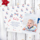 かわいいバルーン1stバースデーフォトサンキューカード サンキューカード