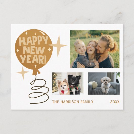 かわいいバルーン3枚の写真はがき ポストカード (正面)