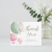かわいいバルーン |赤ちゃんシャワーありがとう ポストカード (スタンド正面)