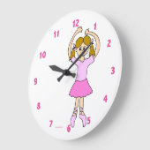 かわいいバレエの少女 ラージ壁時計 (傾斜)