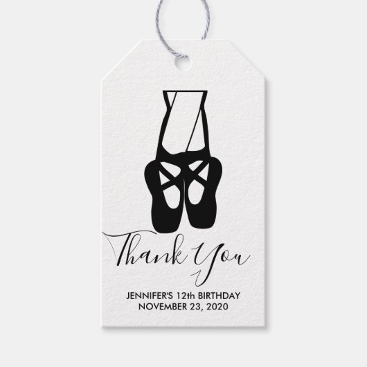 かわいいバレエダンサーの脚&スリッパありがとう ギフトタグ (正面)