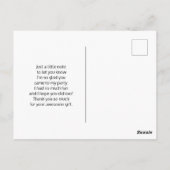 かわいいバレエダンサーの脚&スリッパありがとう ポストカード (裏面)