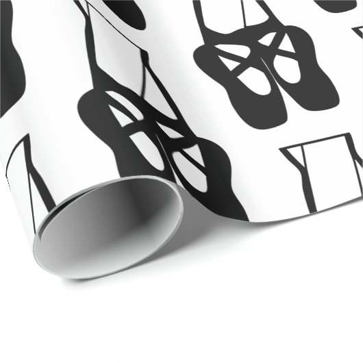 かわいいバレエダンサーの脚&スリッパのパターン ラッピングペーパー (ロールコーナー)