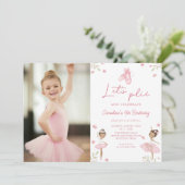 かわいいバレエダンサーガールズバレリーナ誕生日写真 招待状 (スタンド正面)