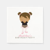 かわいいバレエダンサー女子の誕生日パーティー スタンダードカクテルナプキン (正面)