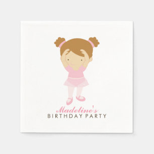 かわいいバレエダンサー女子の誕生日パーティー スタンダードカクテルナプキン