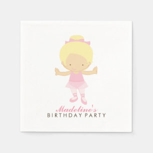 かわいいバレエダンサー女子の誕生日パーティー スタンダードカクテルナプキン