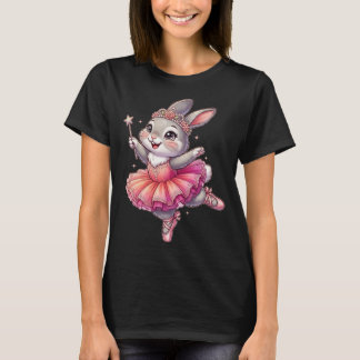 かわいいバレエバニーアート ウサギバレエ Tシャツ