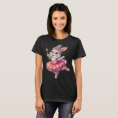 かわいいバレエバニーアート ウサギバレエ Tシャツ (正面フル)