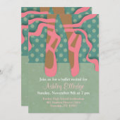 かわいいバレエ発表会招待状です 招待状 (正面/裏面)