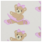 かわいいバレリナテディベア ファブリック (クローズアップ)