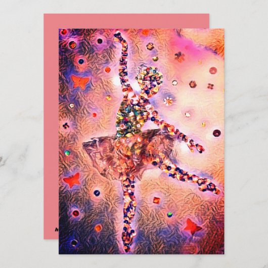 かわいいバレリナピンクフェアリーダンサー シーズンカード (正面/裏面)