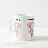 かわいいバレリーナのゾウ コーヒーマグカップ (正面左)