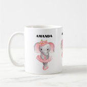 かわいいバレリーナのゾウ コーヒーマグカップ (左)
