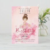かわいいバレリーナのチュチュの誕生日招待状 招待状 (スタンド正面)