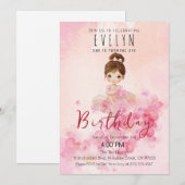 かわいいバレリーナのチュチュの誕生日招待状 招待状 (正面/裏面)