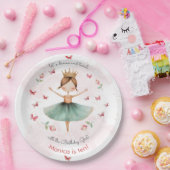 かわいいバレリーナのバレエの子供の誕生日を踊って回転 ペーパープレート (パーティー)
