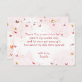 かわいいバレリーナのバレエキッズの誕生日 サンキューカード (正面/裏面)